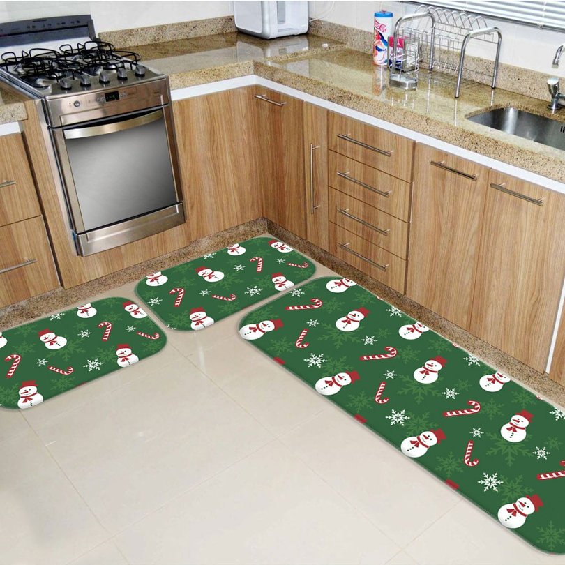 Kit 3 Tapetes de Natal para Cozinha Natal Modern Premium Kit 3 Tapetes de Natal para Cozinha Natal Modern Premium