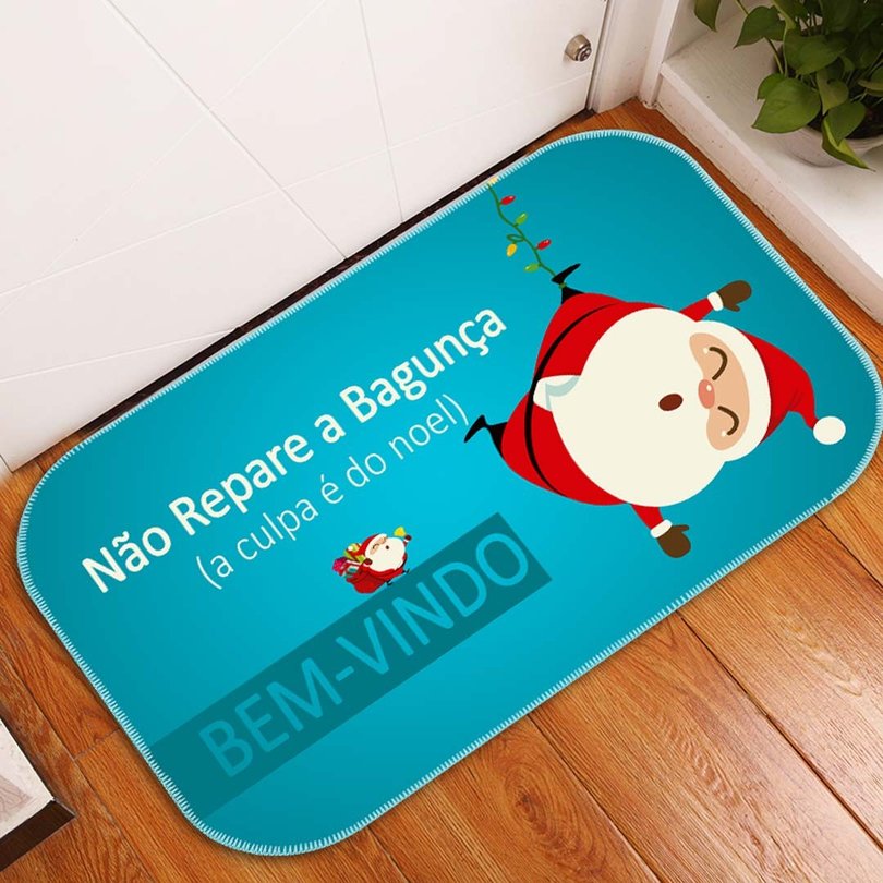 Tapete Decorativo Natal para Porta Papai Noel Ho Ho Ho - 40x60cm