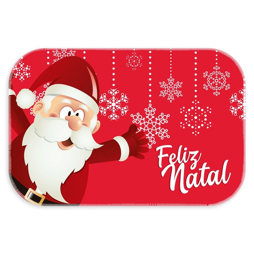 Jogo Tapetes de Natal para Banheiro Papai Noel Vermelho