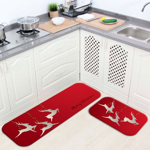 Kit Com 3 Tapetes De Cozinha Elementos De Natal - Decoradois