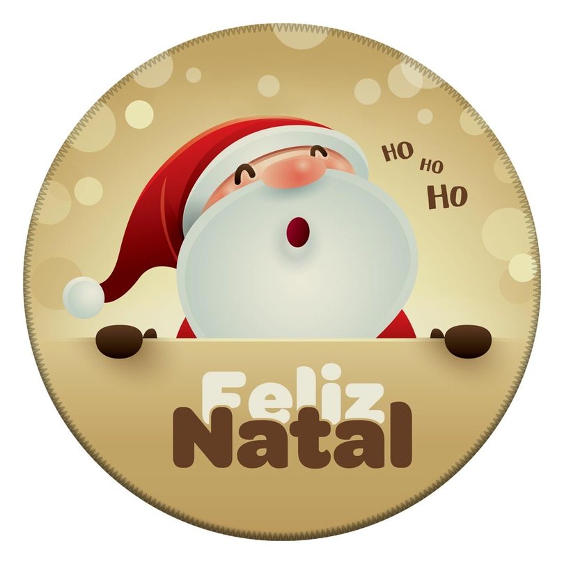 Tapete de Natal Redondo Feliz Natal Ho Ho Ho