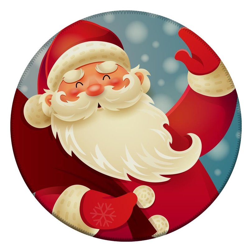 Tapete de Natal Redondo Papai Noel Fofinho Tapete de Natal Redondo Papai Noel Fofinho