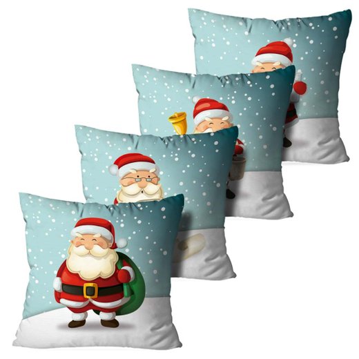 ABOOFAN 4 Pcs Fronha Xadrez De Natal Fronha De Papai Noel Imprimir