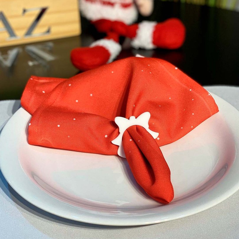 Argola de Guardanapo em Acrílico de Natal Laço Argola de Guardanapo em Acrílico de Natal Laço