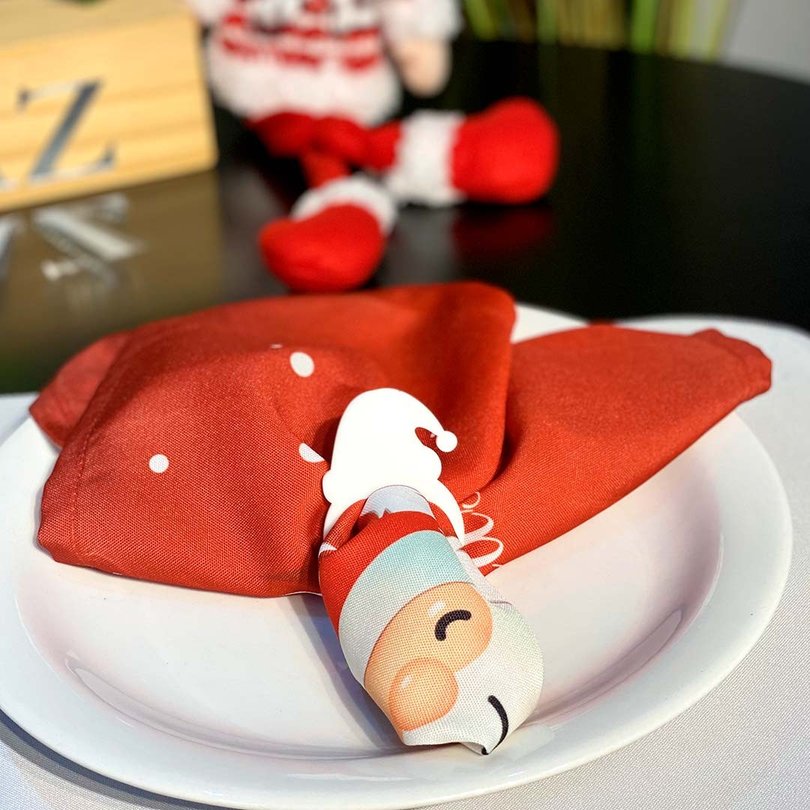Argola de Guardanapo em Acrílico de Natal Gorro Noel Argola de Guardanapo em Acrílico de Natal Gorro Noel