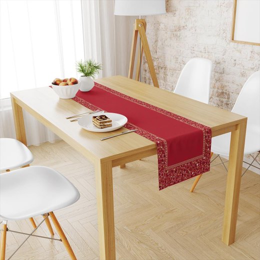 Trilho de Mesa Xadrez Vermelho Natal 160cm - Villa Pano