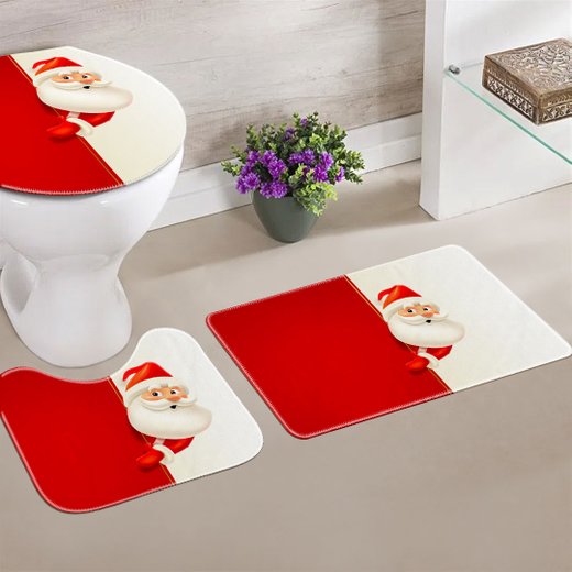 tapete de banheiro Natal Papai Noel - Loja de Decoração - FF Decor