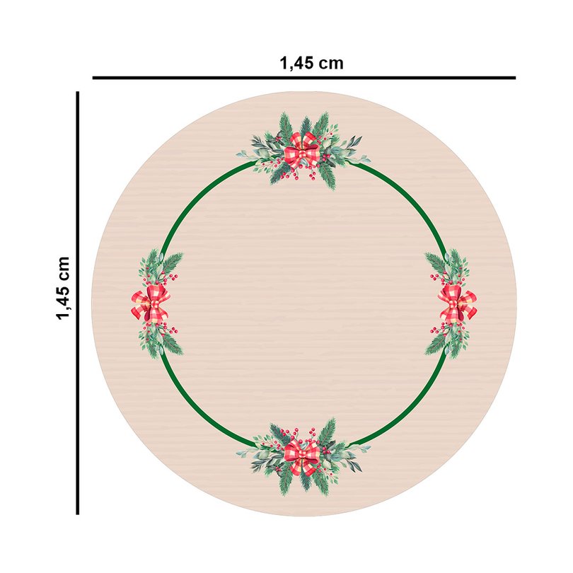Toalha de Mesa Redonda para 4 Lugares Natal Clássico Único Toalha de Mesa Redonda para 4 Lugares Natal Clássico Único