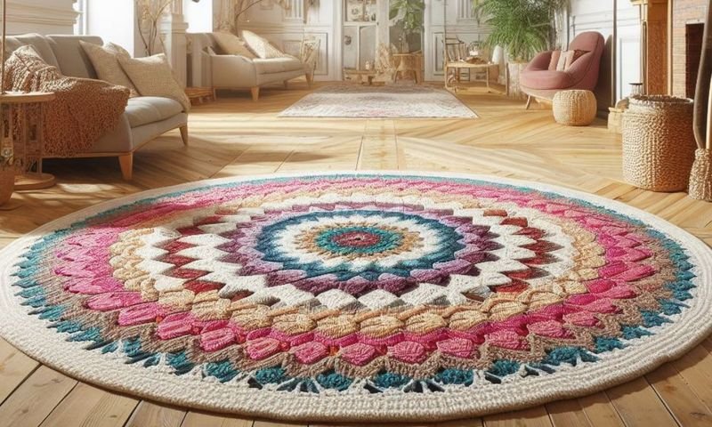Jogo de cozinha em crochê dual color, simples, econômico e muito