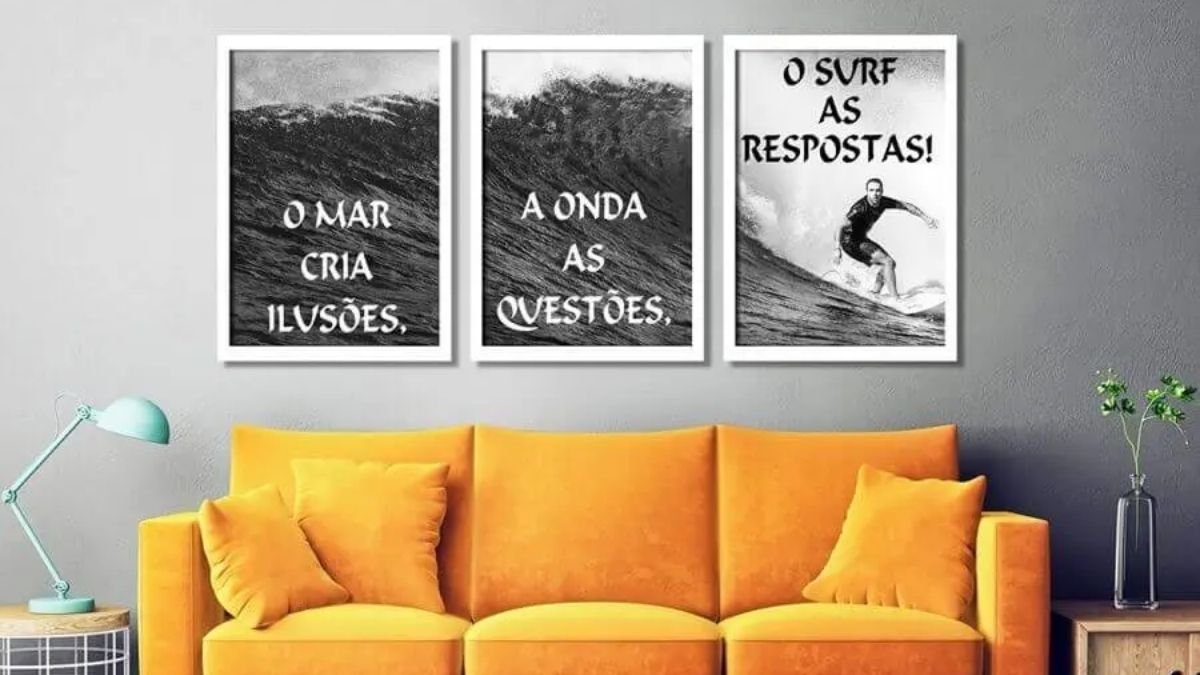 Quadro decorativo com frases, palavras e mensagens.